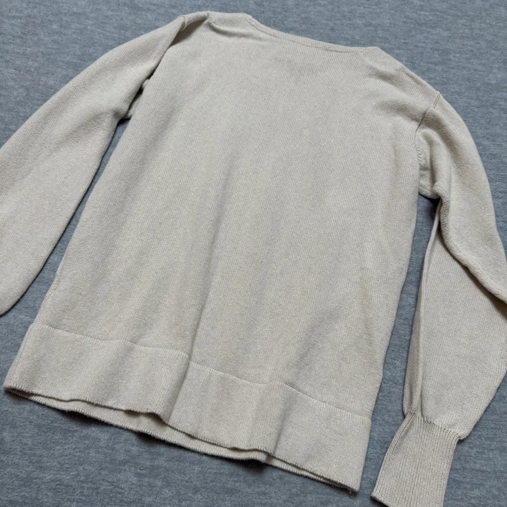 Margaret Howell MHL sz M Womens Sweater Crew Knit Cotton Linen in Natural - Picture 2 of 8